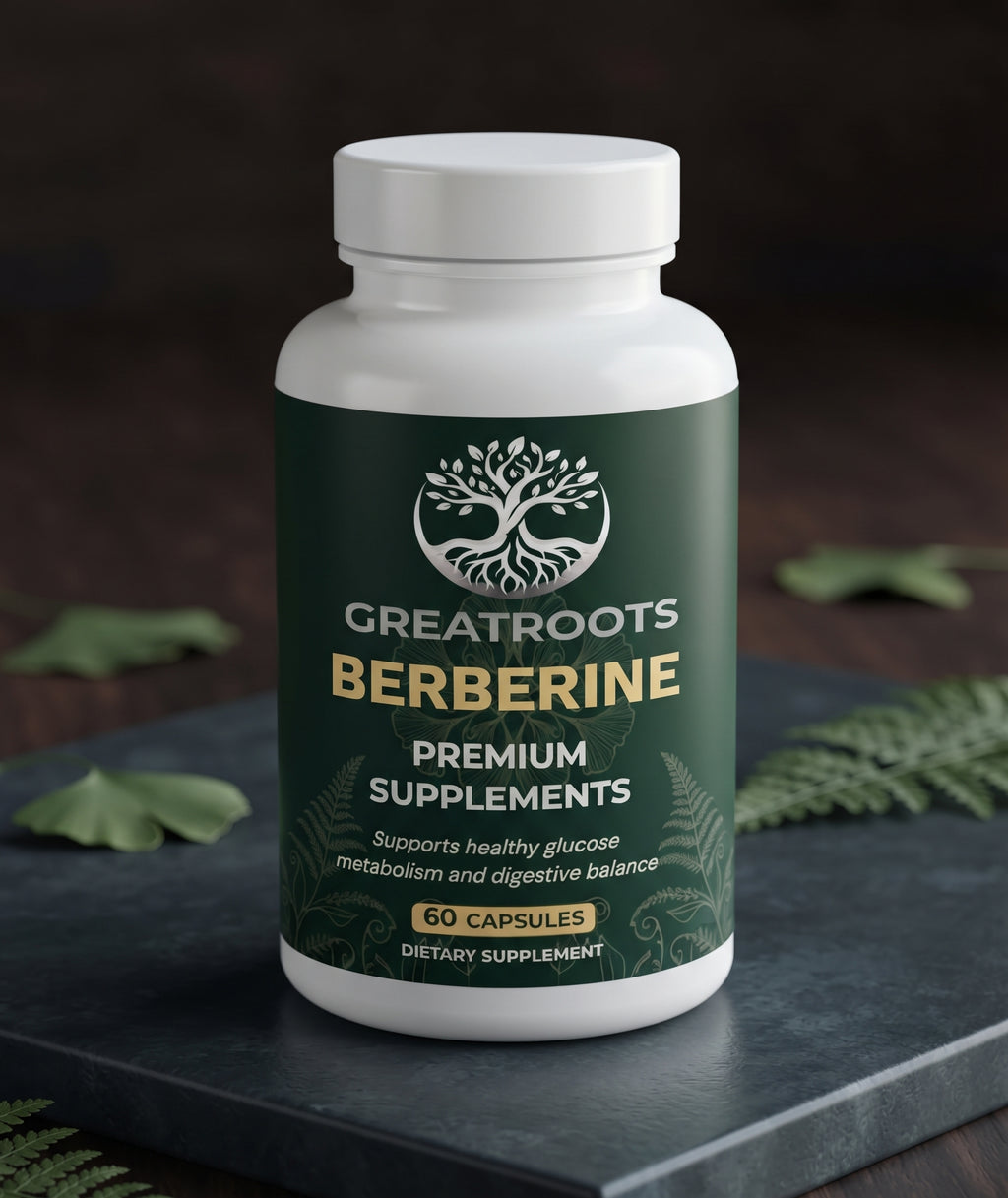 GreatRoots Berberine – Glucose Metabolism & Digestive Support