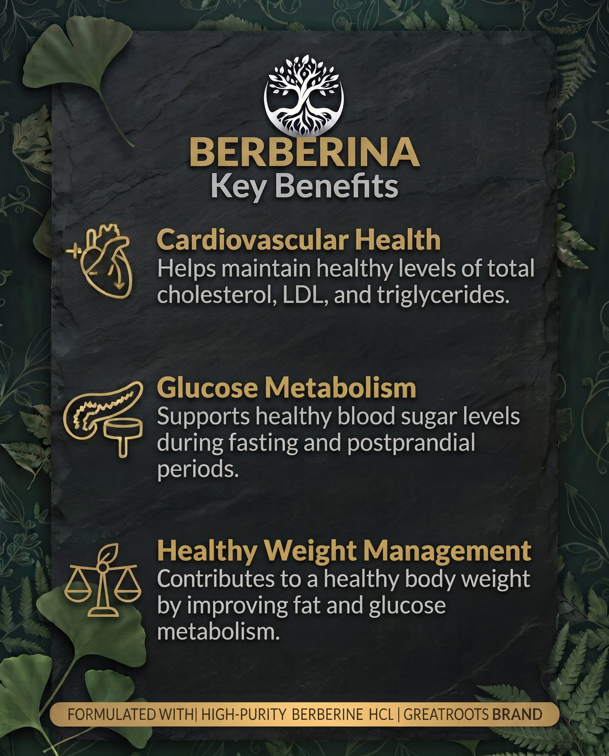 GreatRoots Berberine – Glucose Metabolism & Digestive Support