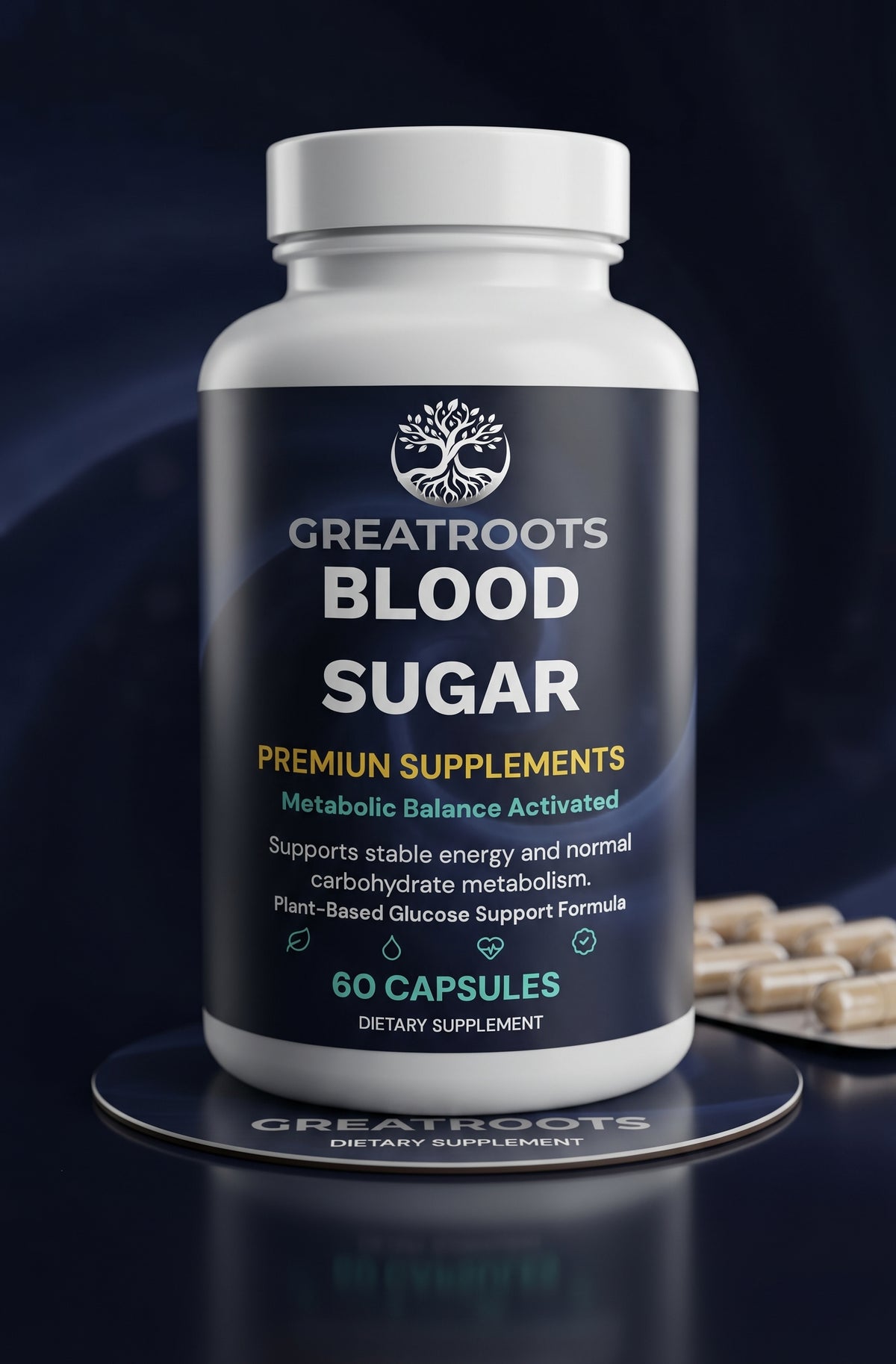 Blood Sugar Balance - Advanced Metabolic & Glucose Support Formula | 60 Capsules | GreatRoots